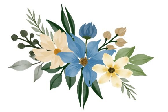 Download Blue Floral Frame Illustration - Blue floral Collection