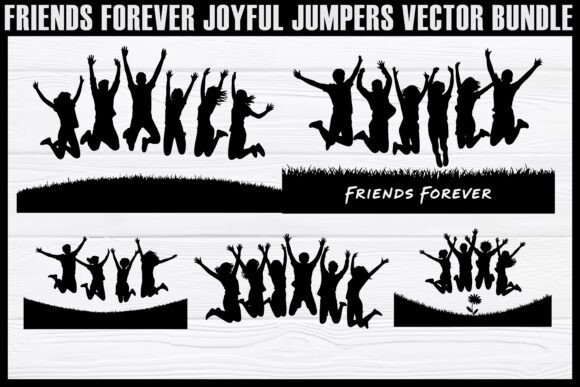 Download Friends Forever Jumping Silhouettes Set - Premium Bundle