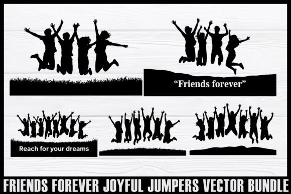 Download Friends Forever Jumping Silhouettes Set - Premium Resources