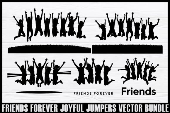Download Friends Forever Jumping Silhouettes Set - Premium Bundle