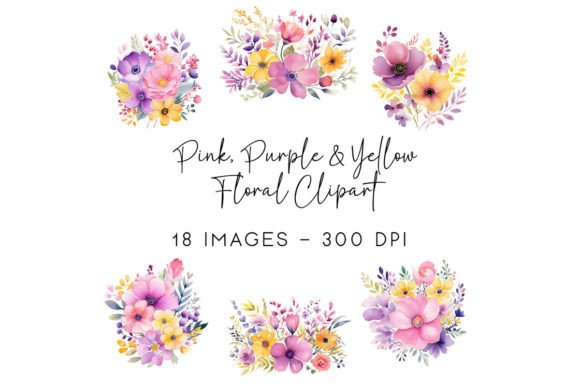 Download Pink Purple and Yellow Flower Clipart - Yellow flower Collection