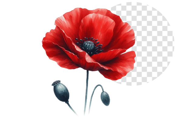 Download Poppify Watercolor Red Poppy Clipart - Red poppy Collection