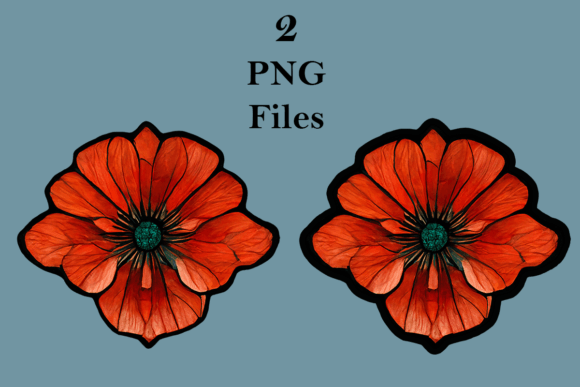 Download Stained Glass Red Poppy Flower Clip Art - Red poppy Collection